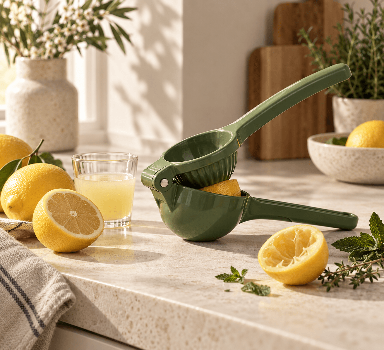 Citrus preparation with a Marlow & Mint hand press